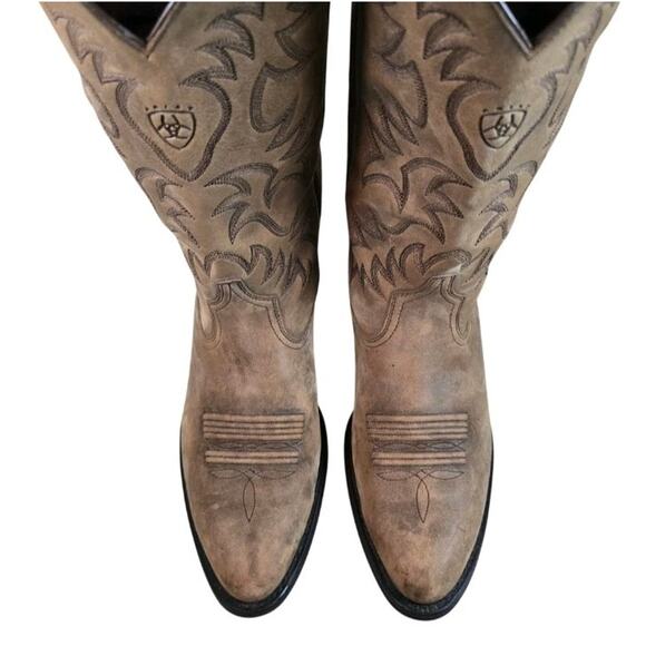 Ariat Western Boots Mens 11.5 Heritage R Toe Distressed Brown Style#34729 Cowboy - Picture 3 of 12